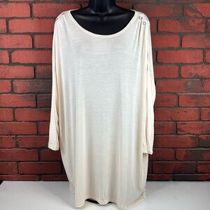 Simply Noelle‎ Women's L/XL Cream Crew Neck Top – Bamboo Blend